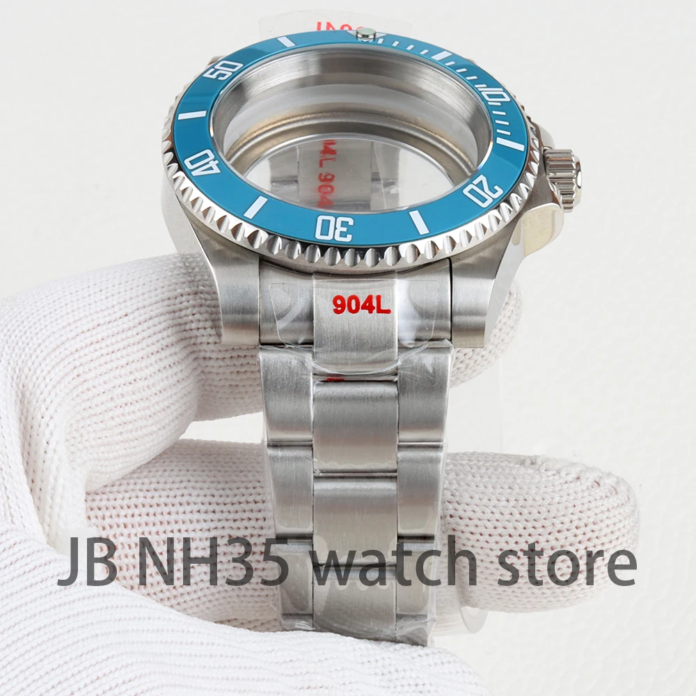 40 مللي متر NH35 ساعة حافظة الجليد الأزرق السيراميك الحافة صالح الفرعية NH34 NH35 NH36 NH38 حركة 316L الفولاذ المقاوم للصدأ المحار سوار GMT