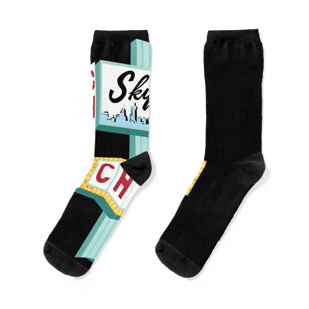 Cincinnati Skyline Chili Ludlow Ave Sign \t \t Socks snow custom Socks Male Women's