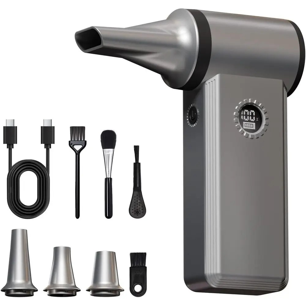 

Беспроводная электрическая воздушная тряпка — бесщеточный двигатель об/мин, сверхбыстрая зарядка 45 Вт, аккумуляторная батарея 29,6 Втч, 4 скорости регулировки D