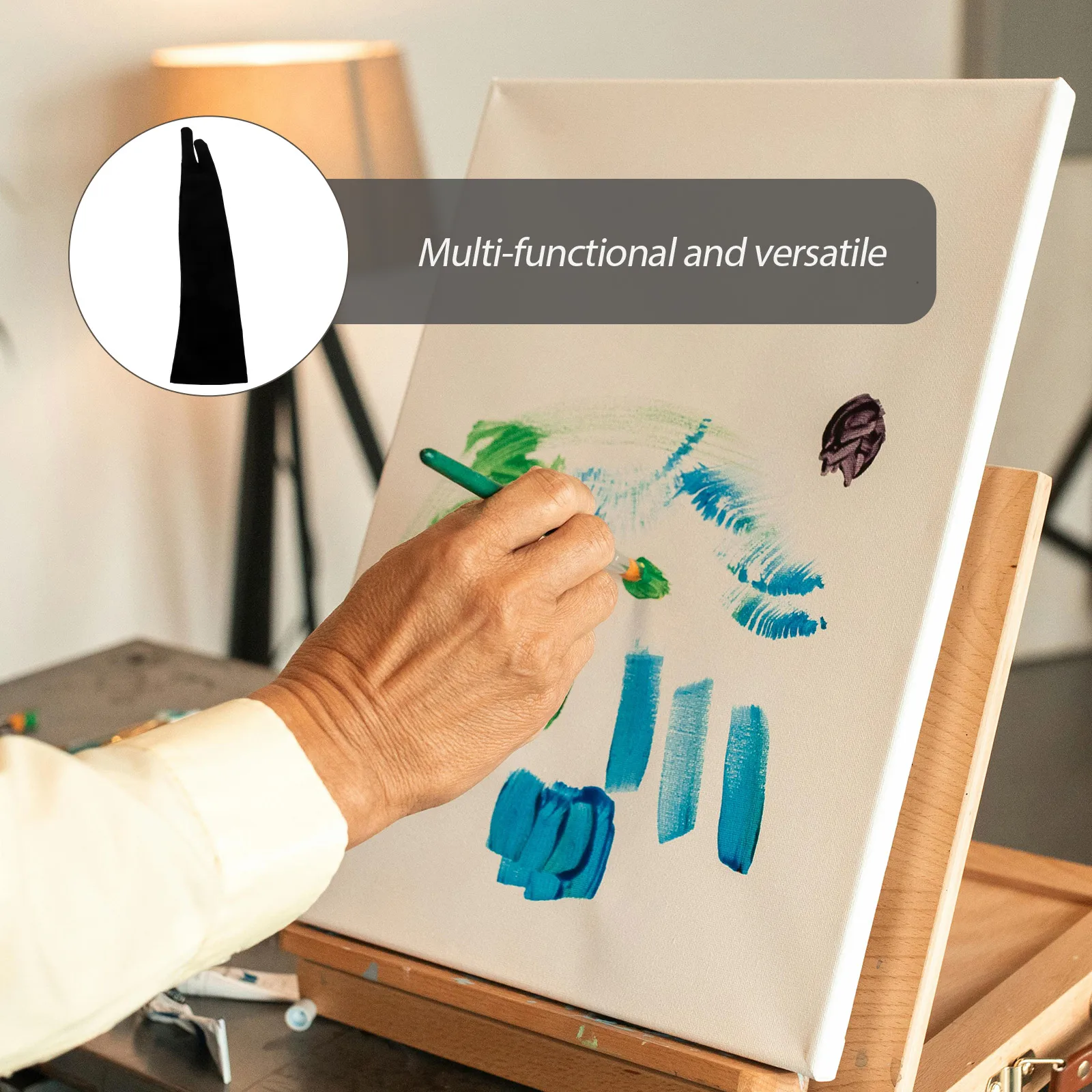 

Artist Drawing Glove Two-Finger Soft Flexible Breathable Anti-Slip Glove for Digital Tablet Sketching and Painting