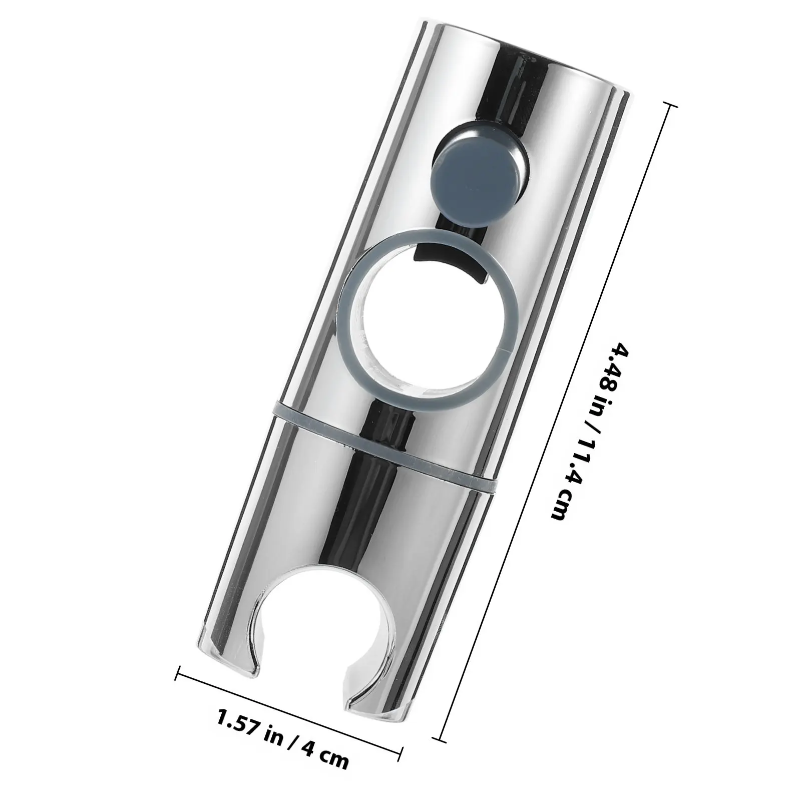 Adjustable Hand Held Shower Bracket Holder Polished Finish for 25Mm Riser Rail 4.5inch 11.4cm Length 1.6inch Outer Diameter