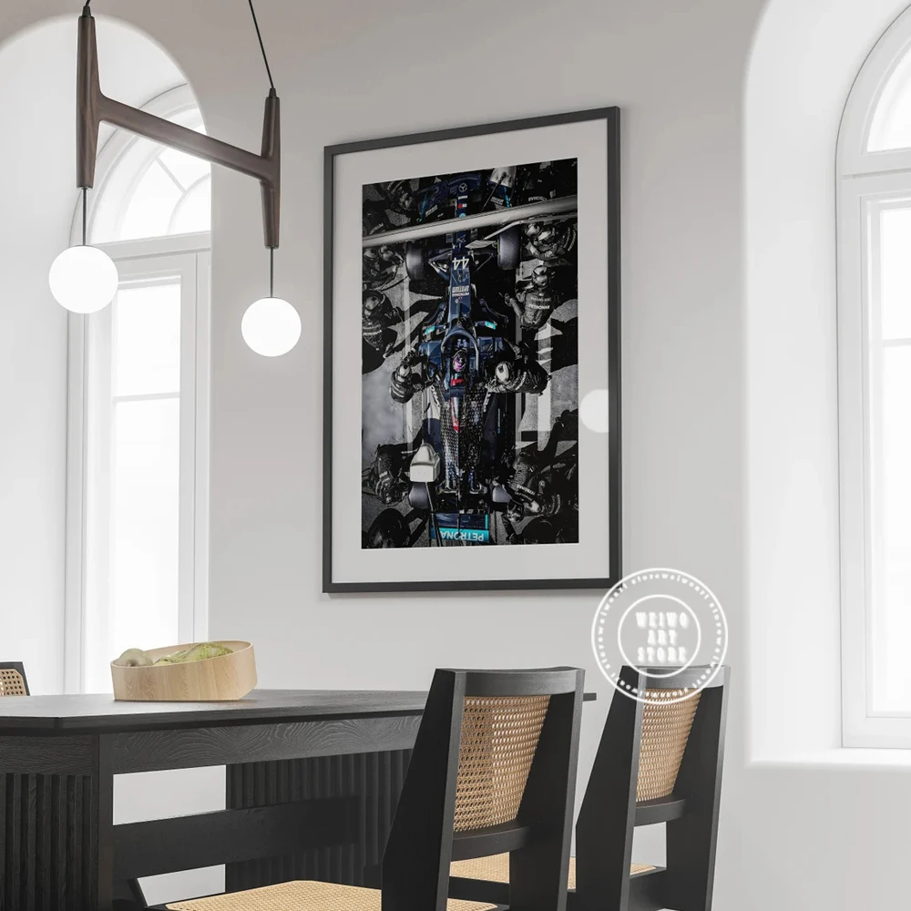 الفورمولا 1 هاميلتون المشارك F1 مرسيدس سباق السيارات قماش يطبع اللوحة الرقمية موتور سبورت جدار صورة فنية لغرفة المعيشة ديكور #6