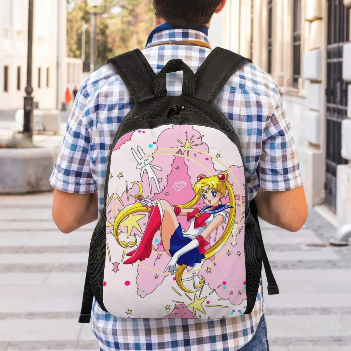 Personalizado Sailors Moons Bonito Dos Desenhos Animados Mochilas Homens Mulheres Casual Bookbag para Escola Faculdade Anime Sacos