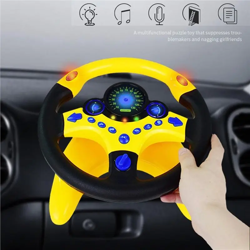 ABXE-Educational Steering Wheel Toy For Kids Cute Children With Light Simulation Driving Sound Funny Fun Baby Electronic Travel