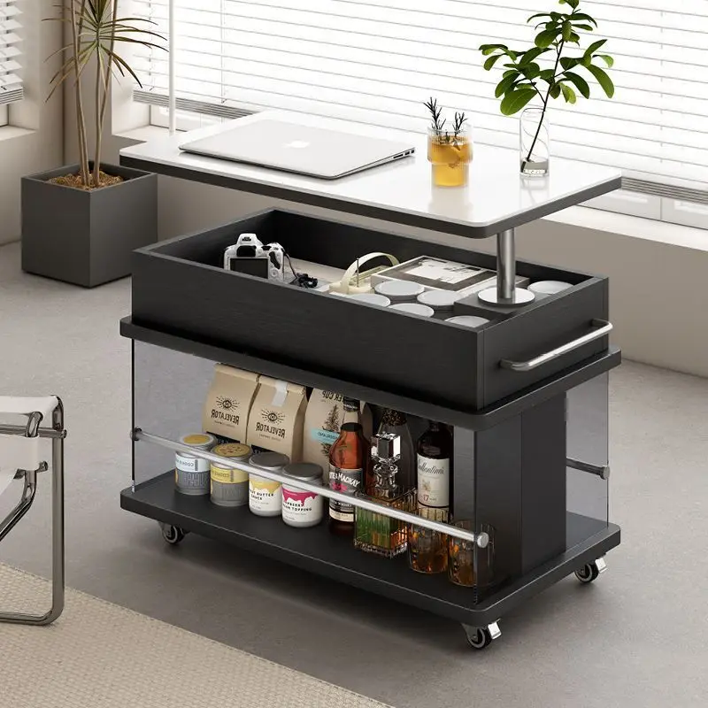 

Mobile lifting household small apartment living room side cabinet balcony sofa simple modern solid wood light luxury