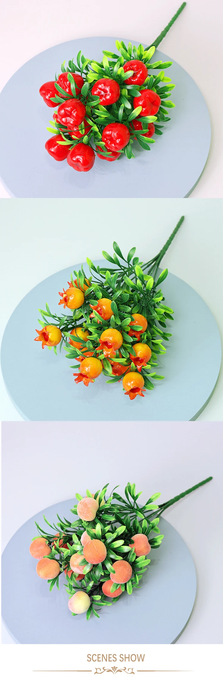 Künstliche Fruchtzweige, Chili, Apfel, Zitrone, Orange, Erdbeere, Granatapfel usw. Fruchtmodelle, Schaufensterdekoration, Requisiten, Heimdekoration – Detail 4