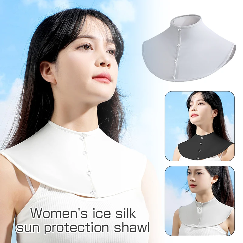 

Women Thin Sunscreen Cooling Neck Guard Ice Silk Nylon Neck Collar Summer UV Protection Windproof Scarf Breathable Shawl