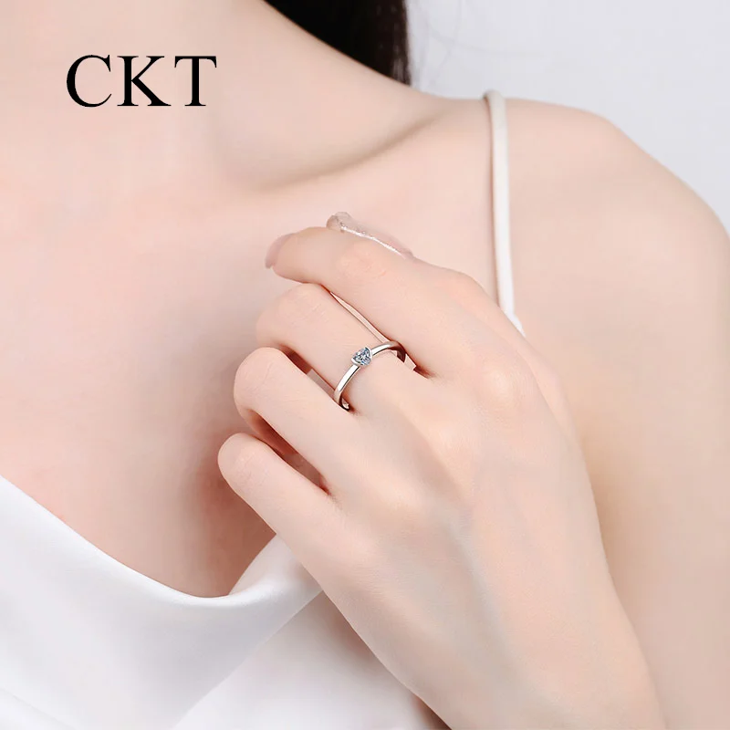 Platino Pt950 0.3 carati Moissanite anello d\'amore per le donne coreano semplice proposta confessione anello di diamanti gioielli di moda da sposa