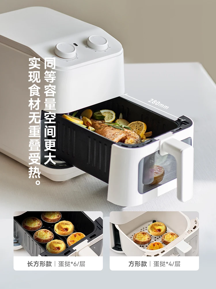 Olayks 5л фритюрница для домашнего использования, многофункциональная воздушная электрическая фритюрница, видимая духовка большой емкости для гриля рыбы