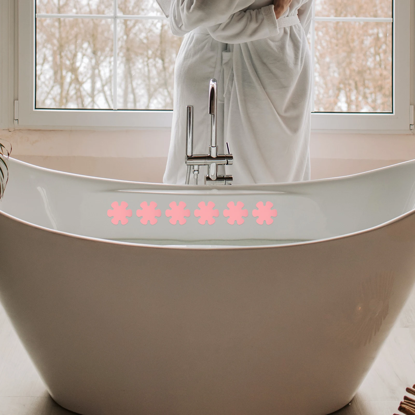 

1Set Nonslip Bathtub Stickers Anti-Slip Bathroom Decals Snowflake Pattern Waterproof Wear-Resistant Shower Floor Safe Tub