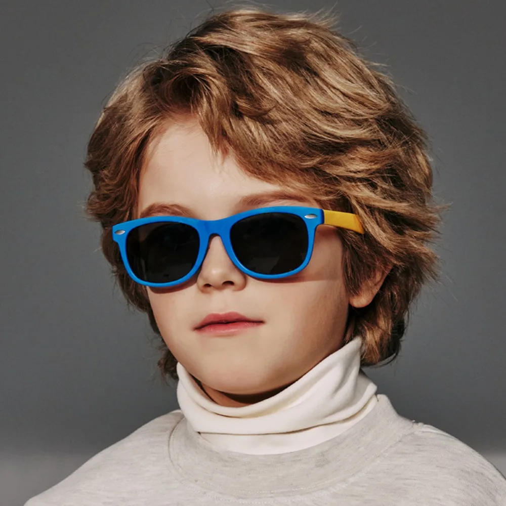 

Personalized Anti UV Polarizer Sunglasses Lightweight Splicing Color Kids Sun Glasses Cool TAC Big Frame Eyewear Outdoor