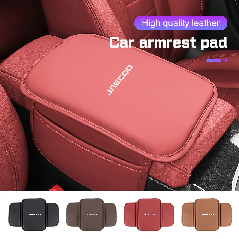For Chery Jaecoo J7 J8 PHEV J5 EV Car Center Console Protector Cover Armrest Box Cushion PU Leather Mat Storage Bag Accessories