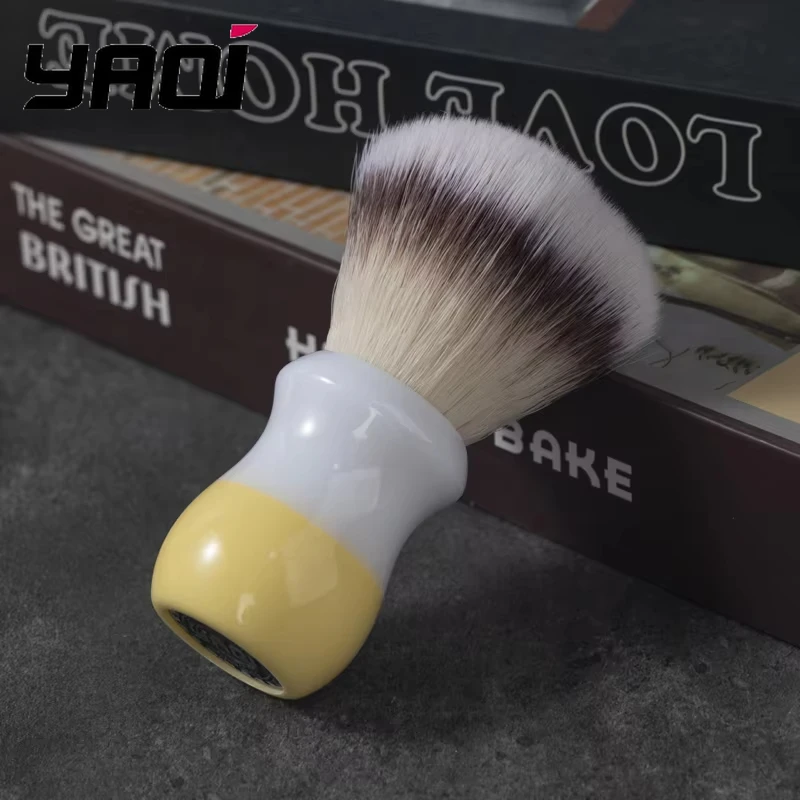2026 YAQI Naicha (Milk tea) Synthetic Hair Mens Wet Shaving Brush Men Wet Shave Brushes Yaqi Travel Shaving Brush