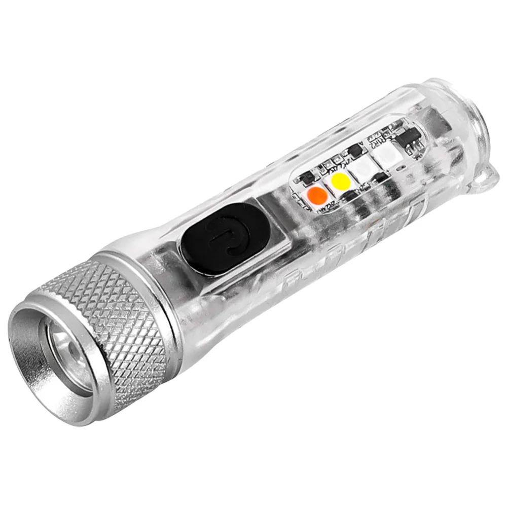 

Charging Zoom Flashlight LED Keychain Torch Mini Flashlights for Camping Small Lamp ABS High Brightness Four Speed 300mAh