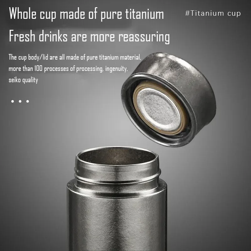 Pure Ttanium Thermos Cup,Mug,Double Layer Vacuum Flasks,Long-term Heat Preservation Drinkware,Large Capacity Water Bottle,480ml