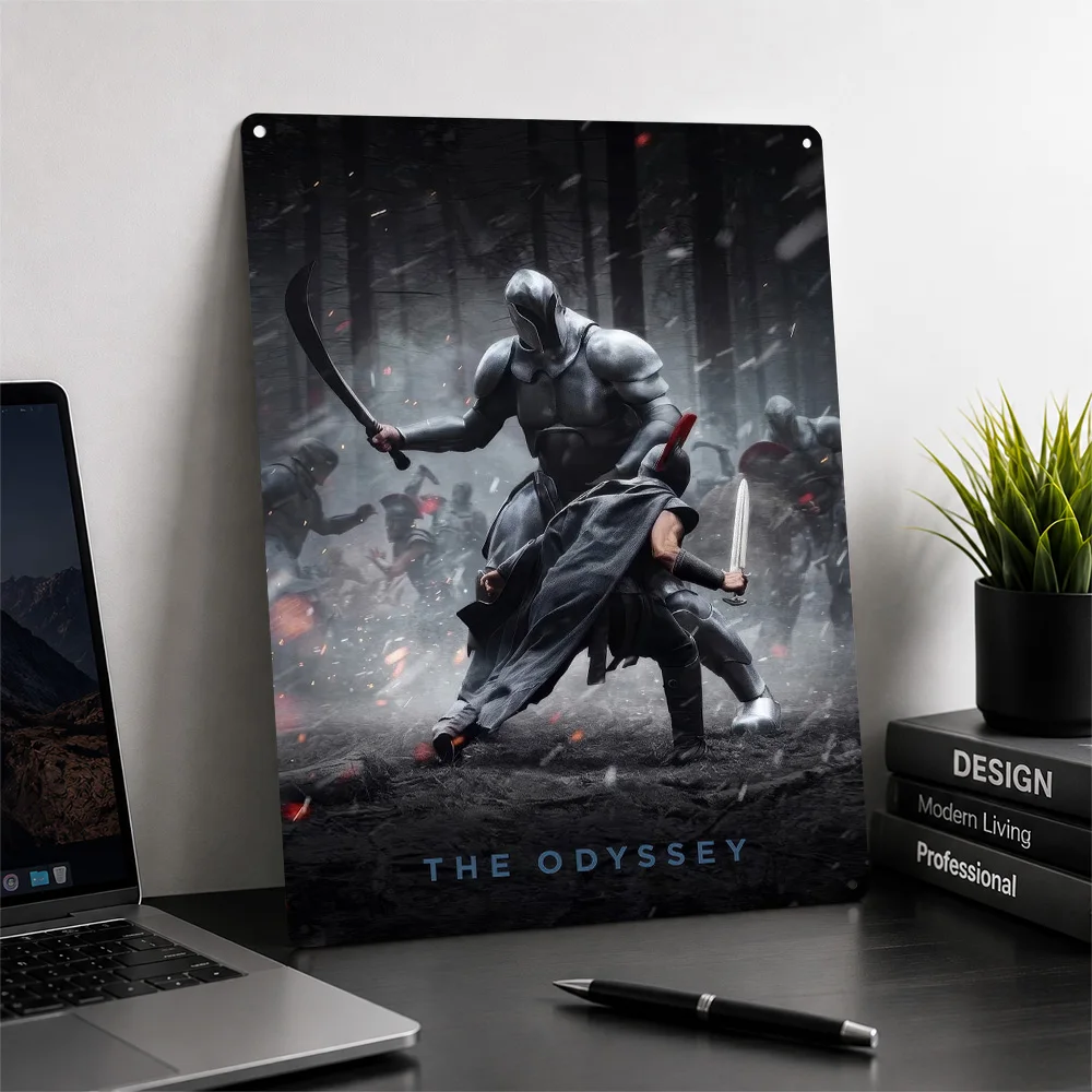 The Odyssey Epic Battle Scene 3D Texture Metal Poster Customized Wall Art Tin Sign Gift for Mancave Home Decor Ornaments Items