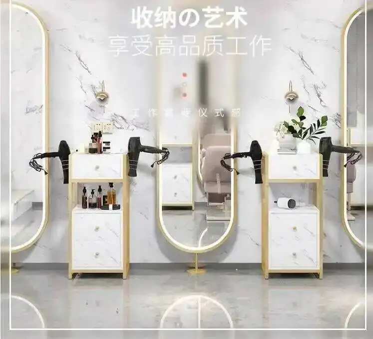 

car hairdressing tool salon Online beauty celebrity mirror rack mobile small cabinet barber shop tool cabinet hair salon special