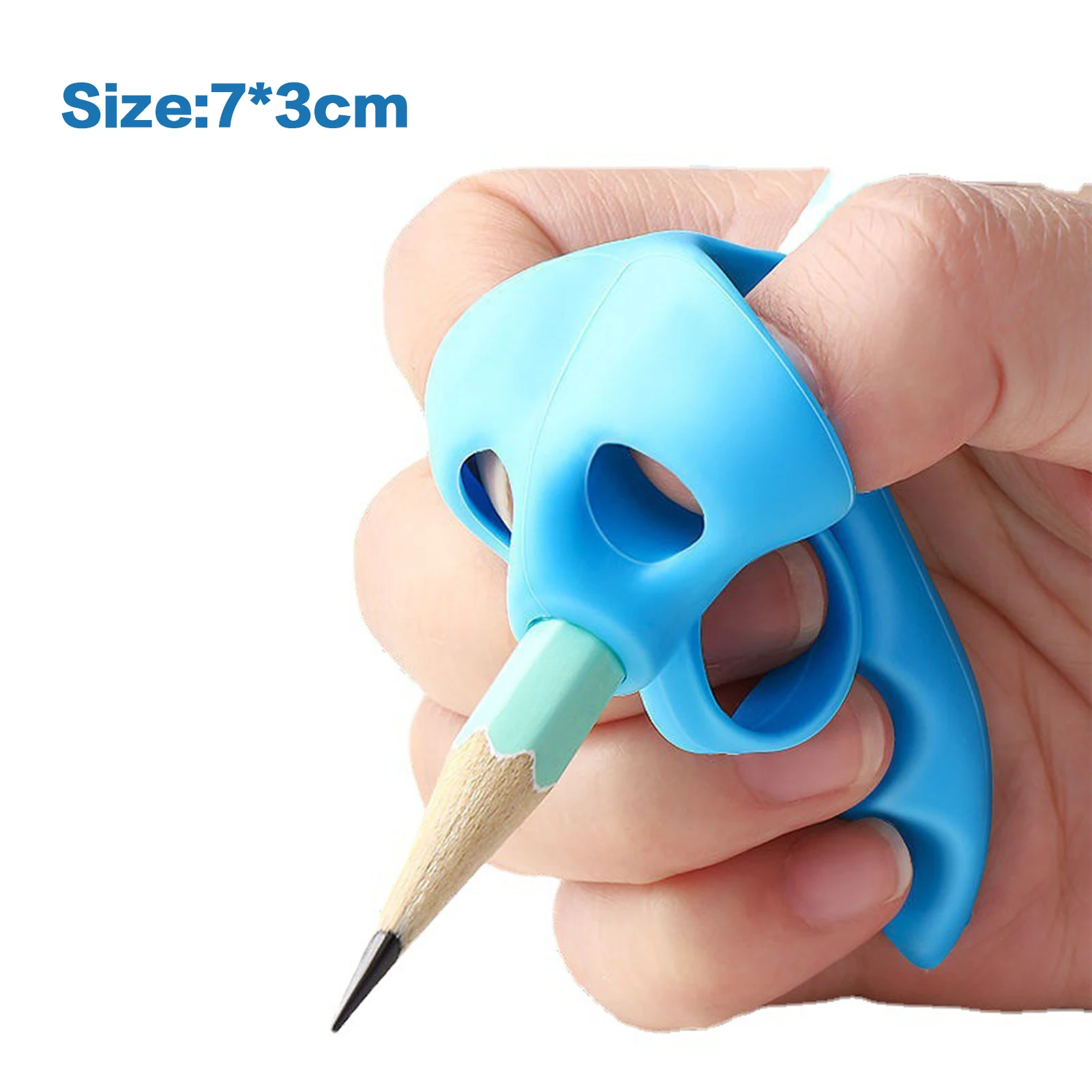 Silicone Pencil-Grip Holder for Kids Handwriting Posture Correction Soft Ergonomic Writing Training Tool with Nonskid Design - view 6