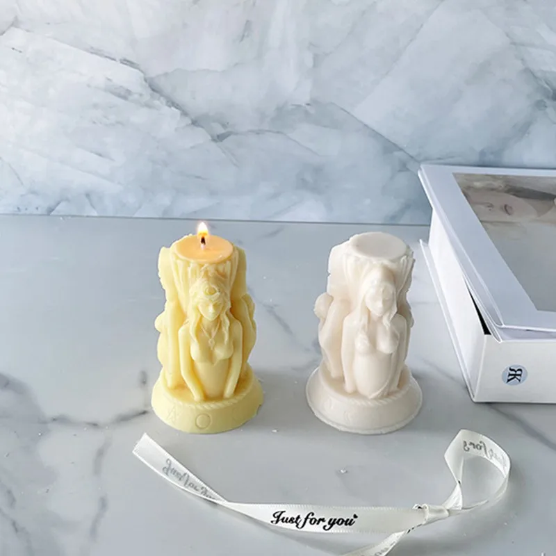 Girl Pregnant Woman Old Woman Silicone Candle Mold Magic Divination Ceremony Altar Candle Holder Vase Decoration Silicone Mold