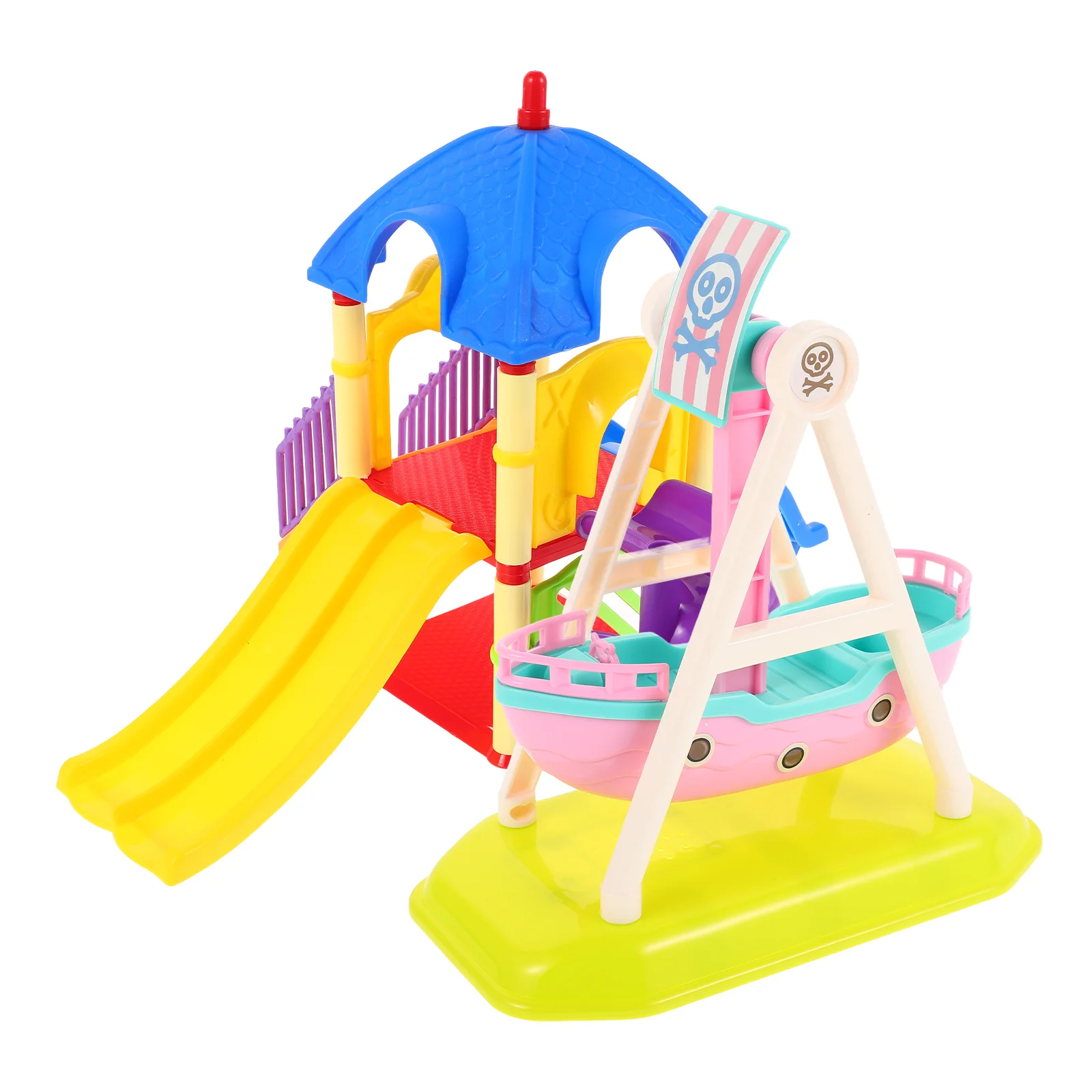 

2 Pcs Baby Toys Slide Pirate Ship Accessories for Dolls Dollhouse Furniture Mini Child
