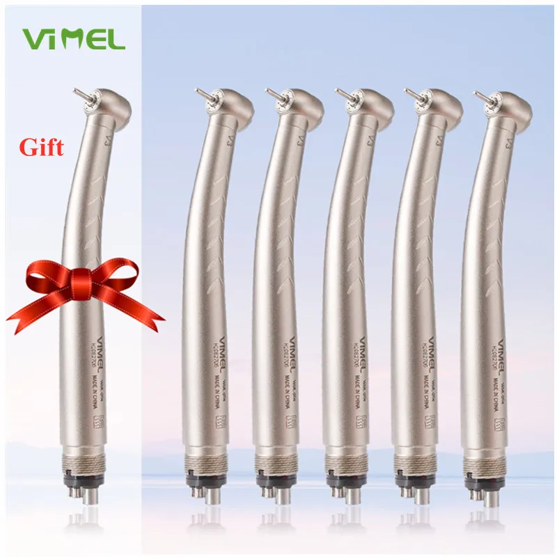 2024 Buy 5pc 1pc Gift Strong Power 4 Hole High Speed Dental Handpiece Turbine Cartridge Push Button Clean Big Head