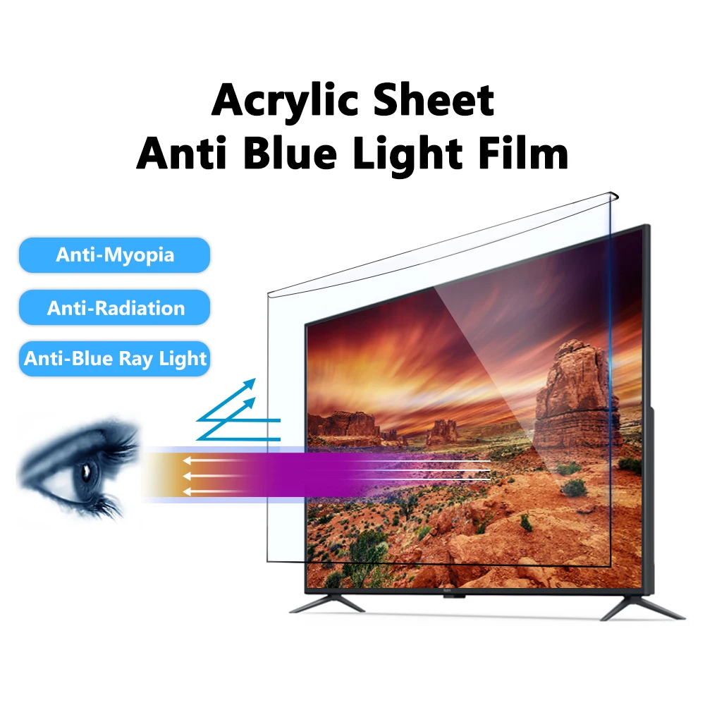 Blue Light Film High Transparency Anti Glare Eye Protective for TV 55 Inch Screen Protector