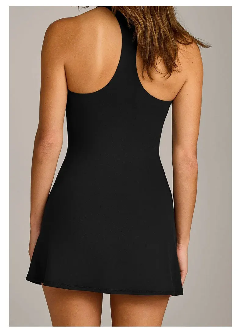 Women's Racerback Sports Dress Quick Dry Slim Fit One Piece Yoga Running Fitness Athletic Tank Dress