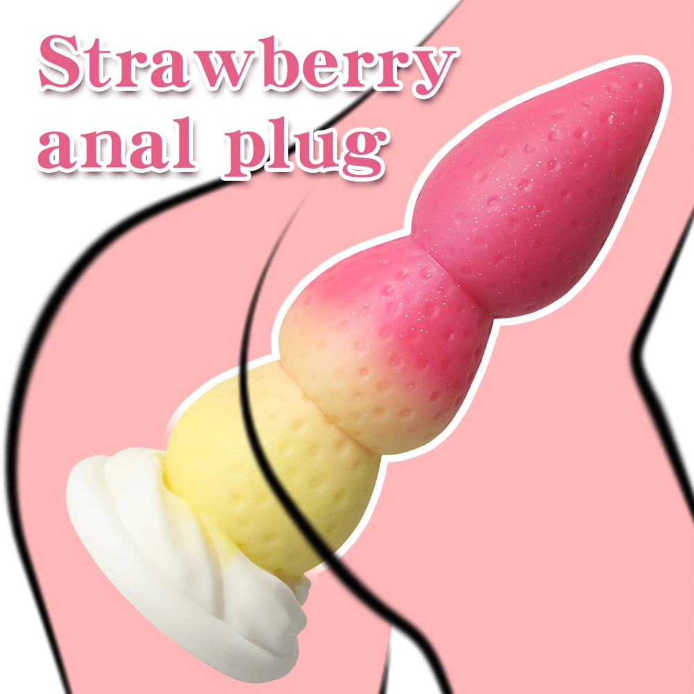 الوحش دسار الفراولة الكبار لعبة الجنس لينة بعقب المكونات الشرج موسع تحفيز الشرج الخرز قوي شفط كأس مثير اللعب المكونات الشرج