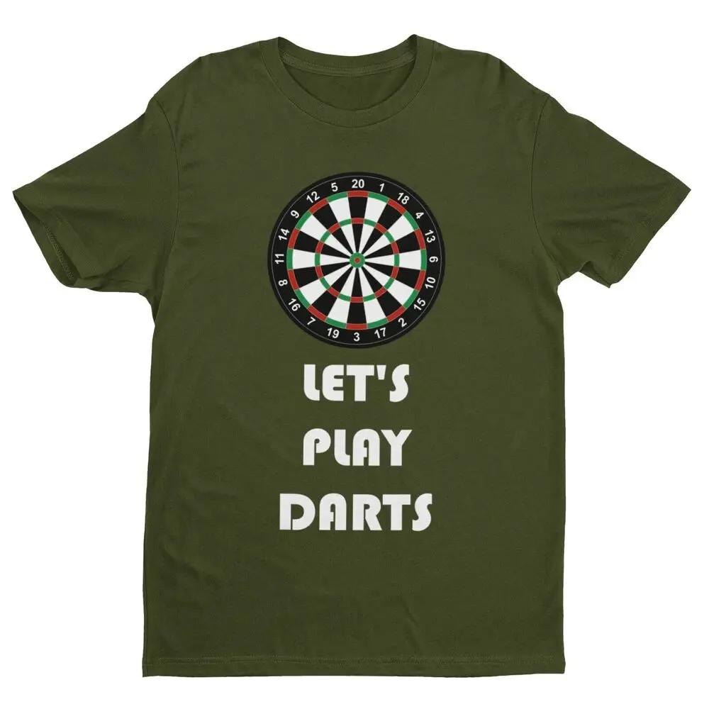 LET'S PLAY DARTS Funny T Shirt Man To Oche Gift Idea  Team Dad Present Dartboard Luxury vintage oversized