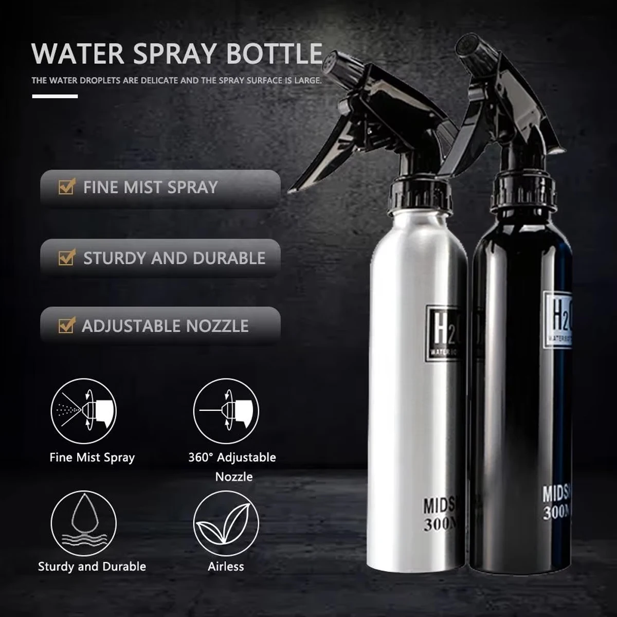 300ml/500ml Barber Hairdressing Spray Bottle Adjustable Nozzle High Pressure Sprayer Pro Salon Home Empty Spray Bottle Tools