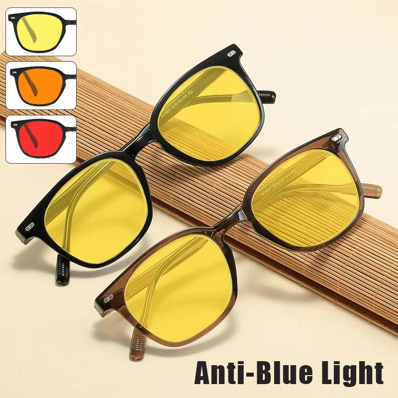 

New Retro Night Vision Glasses Unisex Anti-Blue Light Eyewear with Orange or Red Lense for Gaming on Phones and Computers