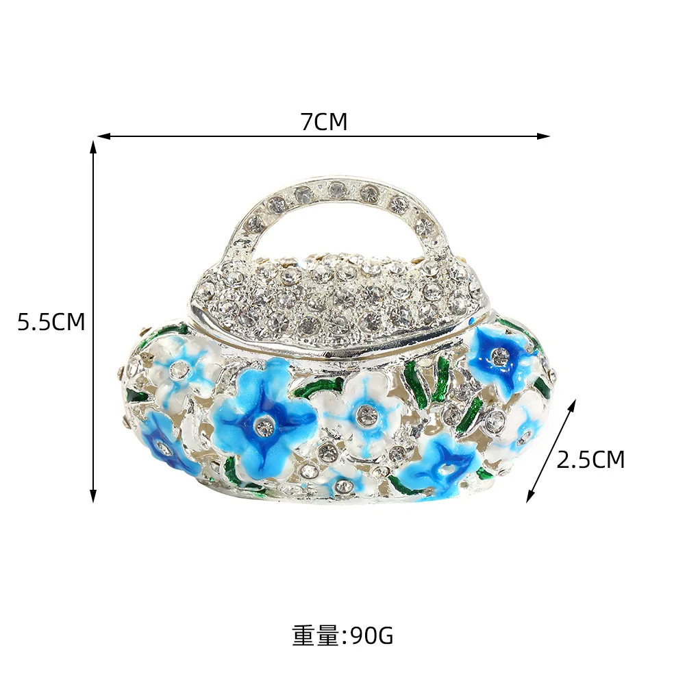 Enamel jewelry box, exquisite handicrafts, creative home decoration flower basket ornament, mini bag storage box 5