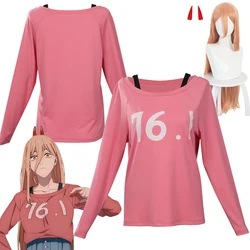 Anime Chain Cospaly Saw Man Power Wig Horn Women Costume Roleplay Fantasia Casual Halloween Carnival Cloth Disguise Role Playing