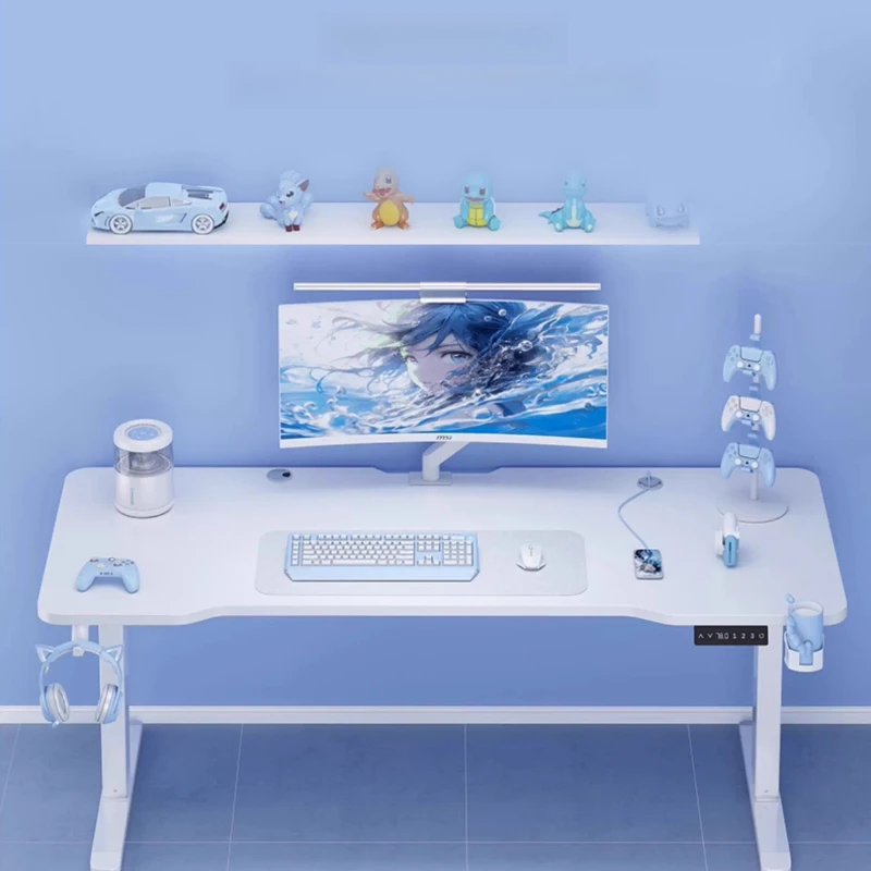 white elegant Computer table Modern Luxury elegant design elevable desk high-end fashion escritorios gaming bedroom furniture