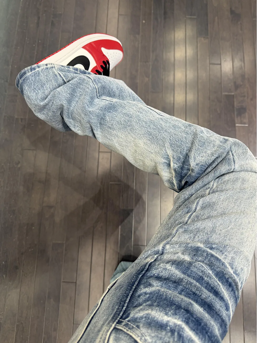Slimming Straight Leg American Lightning Pattern Jeans Men's Women's Cleanfit Wide Leg Micro Flared Pants mid Waist Jeans