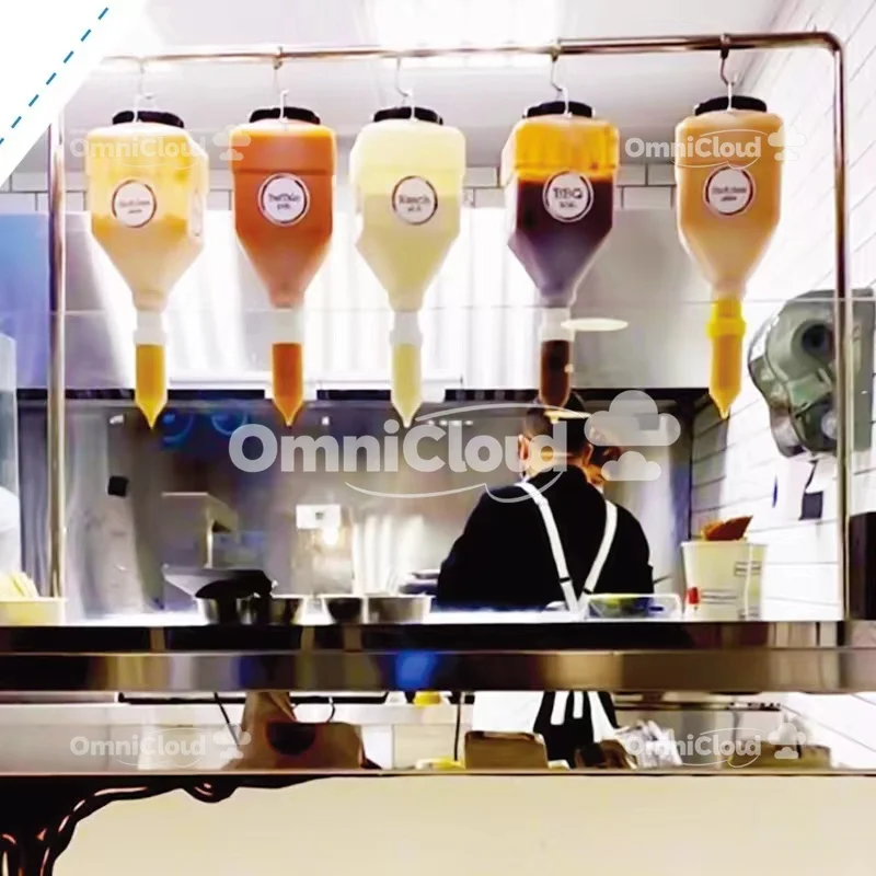 

3.5L5.5L Large Diameter Squeeze Sauce Bottle Salad Honey Tomato Sauce Bottle Food Commercial Sauce Hamburg Western Restaurant