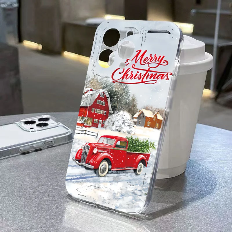 Case For Samsung Galaxy S24 S23 Ultra S22 Plus S21 FE A14 A34 A54 A33 A53 A55 A35 A15 Luxury Cartoon Christmas Soft Phone Cover