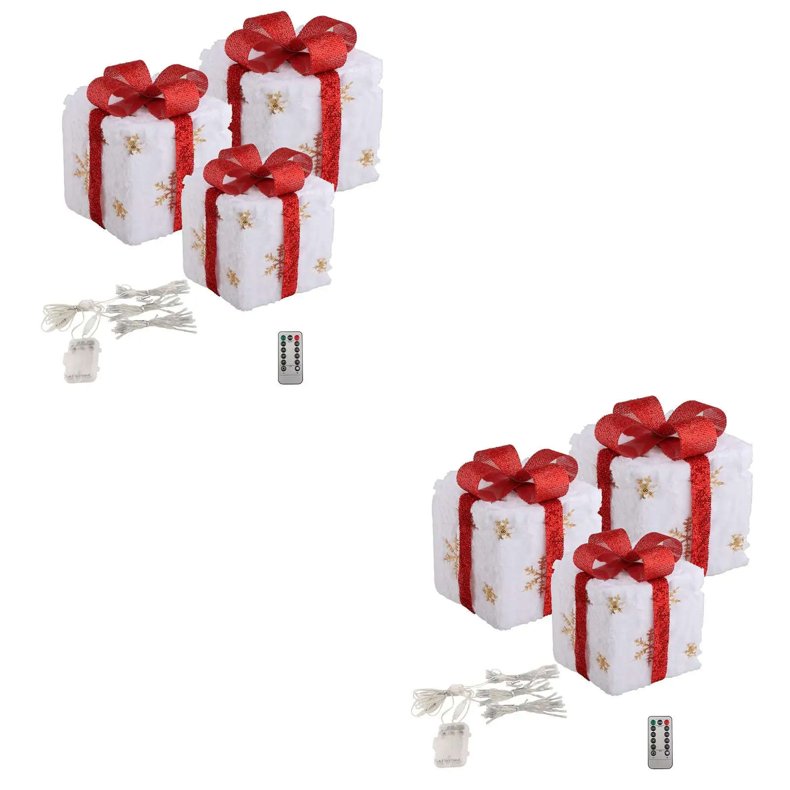Scatole regalo illuminate Decorazioni natalizie Set di 3 per le vacanze al coperto e all'aperto