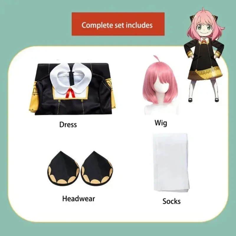 Anime nuevo Spion X familia Anya contador disfraces Cosplay niños Navidad Ania Cosplay uniforme peluca regalo de Navidad para niño