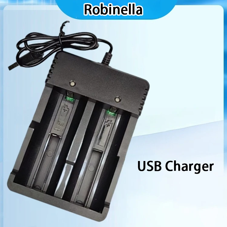 

18650 USB Dual Slot Charger for 26650 18650 18350 18500 26350 14500 16340 17500 Battery Cherge Travel Portable Charger