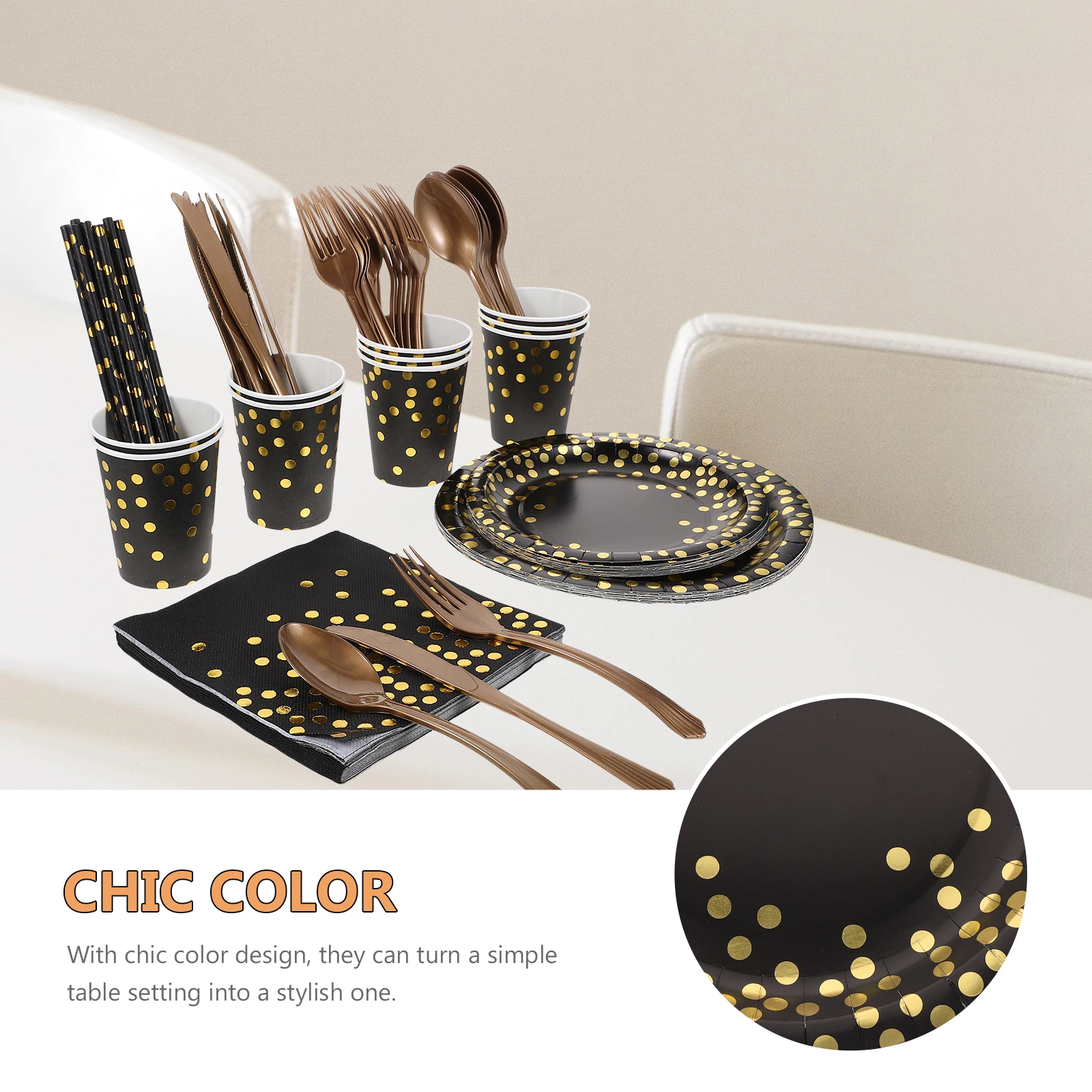 

Disposable Paper Tray Cup Set Plates Cups Kit and Party Birthday European American Napkins
