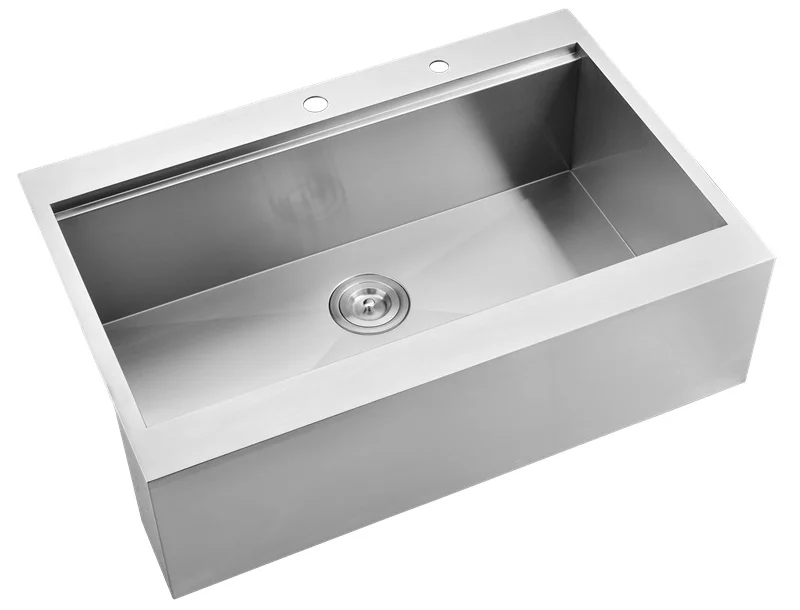 Hot Selling Modern Design Apron Front Farmhouse Kitchen Sink Stainless Steel Handmade Single Bowl Kitchen Sink with Drain Plate