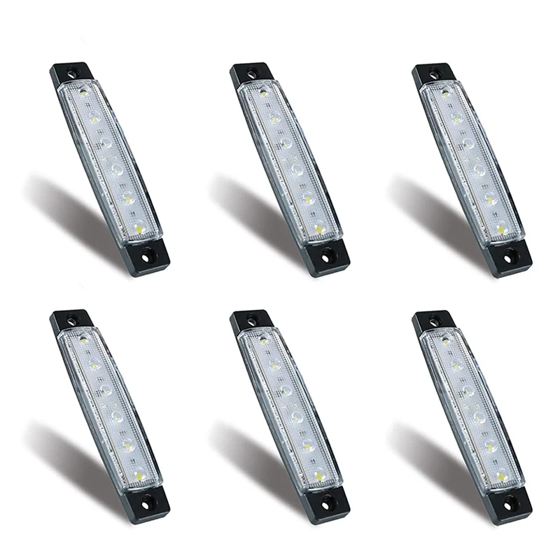6Pcs LED Marine Boat Lights Marine Courtesy Light Strip Deck Transom Cockpit Navigation Lighting Waterproof 12V,White-A56M
