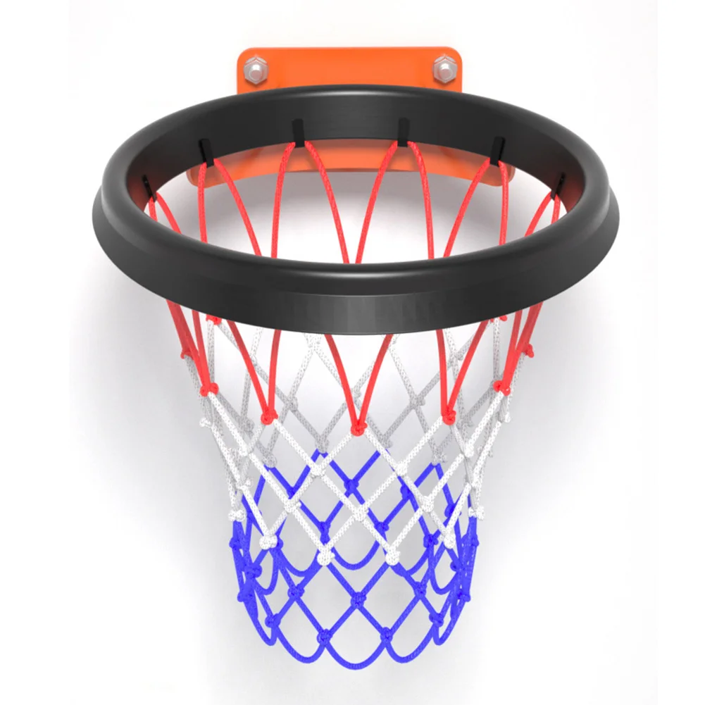 2er-Pack Basketballnetz Mit 12 Schlaufen – 3-farbig (Weiß-Rot-Blau), Wetterfestes Nylon Für Standard-Körbe (45 Cm)