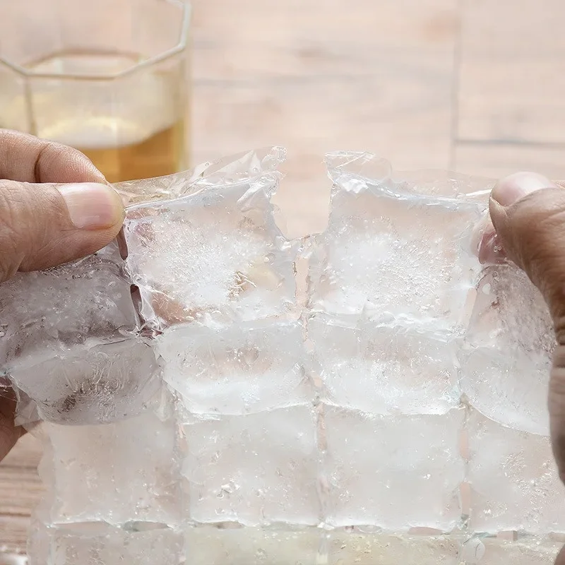 10-100Pcs Mold Bags Self-sealing Lattice Disposable Ice-Making Bags with funnel Bar homemade Edible Frozen