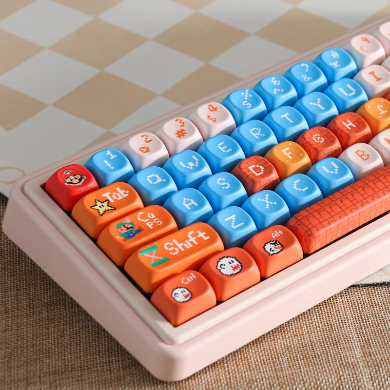 Gaming Keycaps 130keys MOA Profile PBT Square Key Cap Dye Sublimation for MX Mechanical Keyboard KeyCap Keyboards Accessories