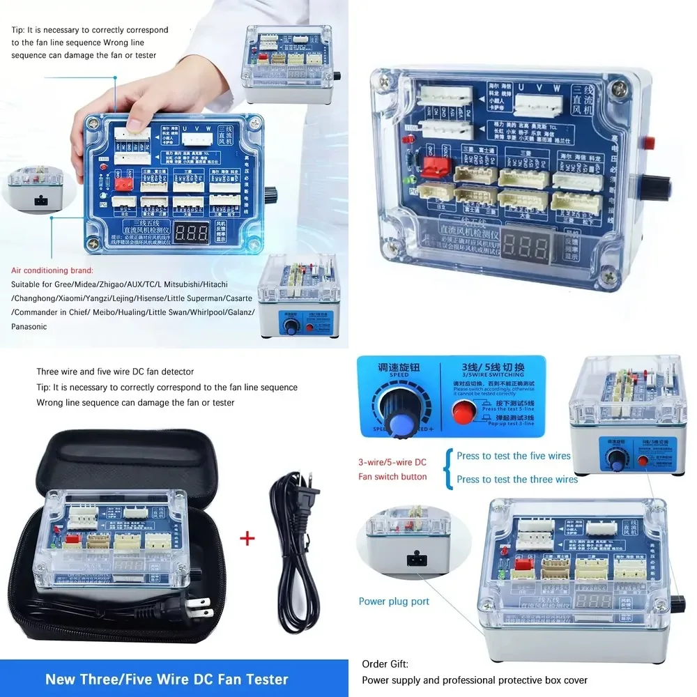 New Testing And Maintenance Tool For Multi Brand Air Conditioning Compressor Driver 3 wire/5 Wire DC Fan Tester