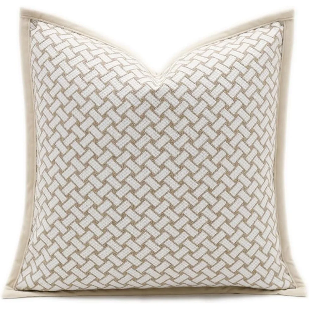 

20-дюймовая квадратная наволочка с роскошной сетчатой вышивкой из синели и жаккарда для современных диванов и диванов