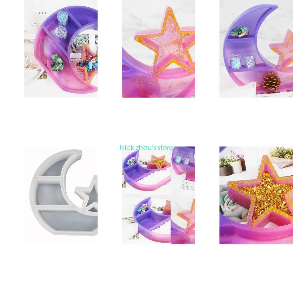 

E15E DIY Art UV эпоксидная смола 3D силиконовая форма для подноса в форме полумесяца легкие необходимые формы для инструментов