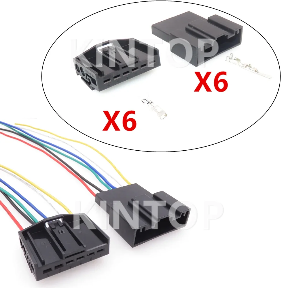 1 Set 6 Pins 6984754-01 Automobile Electric Tail Lamp Wire Connector Cigarette Lighter Wiring Terminal Socket AC Assembly